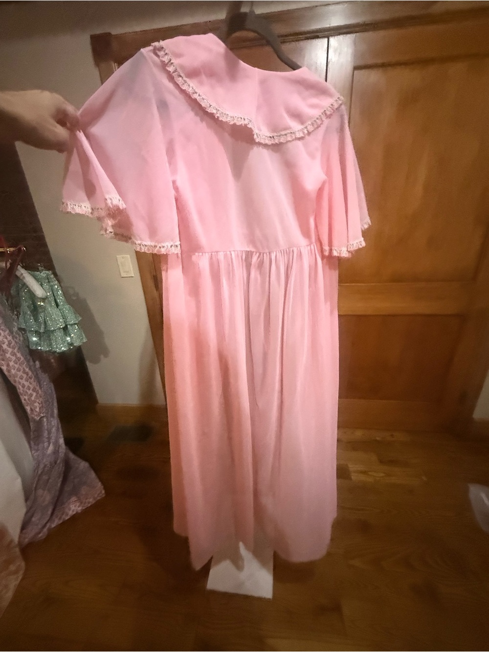 Vintage duster robe pink ties maxi - Picture 7 of 9